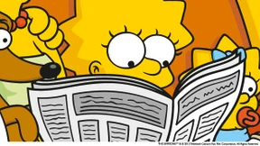Zeitung statt Fernsehen: Lisa Simpson als „Kluger Kopf“