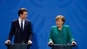 Pressekonferenz von Kurz und Merkel in Berlin