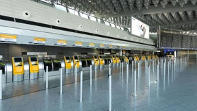 Kaum noch Passagiere am Frankfurter Flughafen