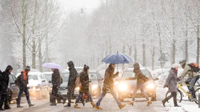 Staus im Schneetreiben, aber kein Chaos 