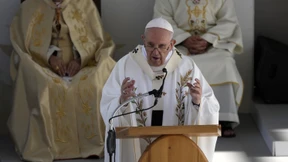 Der Stacheldraht glitzert in der Sonne