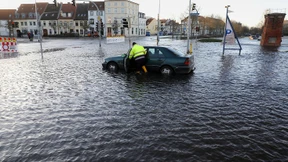 Wismars Innenstadt unter Wasser