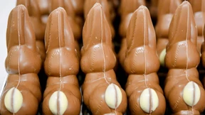 Lausitzer Osterhasen fahren Skateboard