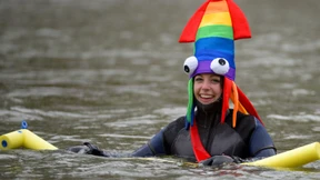 Mit Schwung in die kalte Donau