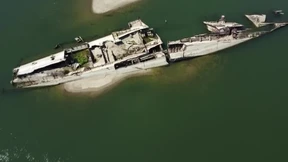 Tiefer Pegelstand legt deutsche Kriegsschiffe frei