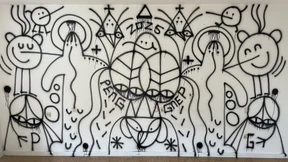 Peng ist überall in Frankfurt, sogar in einer Ausstellung