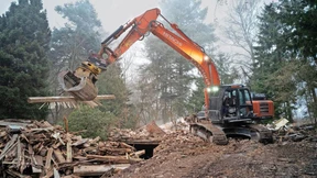 Schweres Gerät am Weihergrund