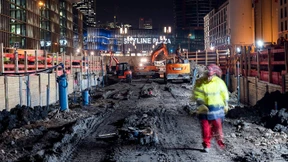 Bomben bremsen Bauarbeiten