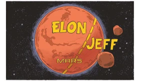 Zwei Multimilliardäre sehen auf dem roten Planeten rot