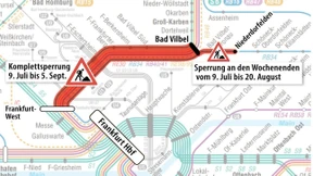 Bauarbeiten bei der Bahn: Keine Durchfahrt zwischen Frankfurt und Bad Vilbel