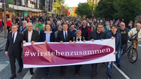 Demonstration in Marburg gegen Antisemitismus und rechte Gewalt