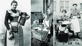 Mit Milchkanne und Schleife