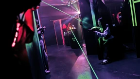 Action mit Laserstrahlen