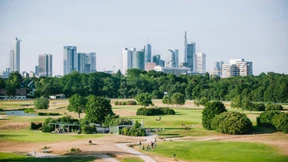 Hügellandschaft mit Hundeplatz und Café