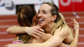 Glänzende Hürdensprinterinnen