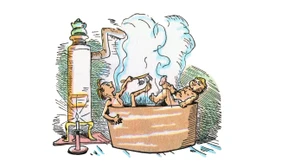 Söder, wie er sich einseift