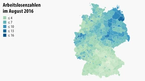 Arbeitslosenzahlen im August 2016