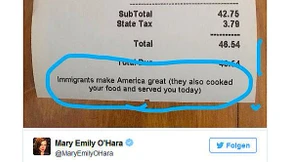 Restaurant druckt Protest gegen Trump auf Rechnungen