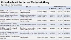 Aktienfonds mit der besten Wertentwicklung