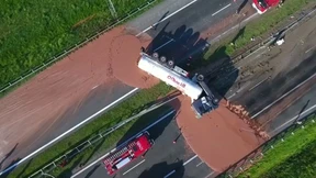 Flüssige Schokolade auf Polens Autobahn