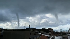 Mehrere Wasserhosen über Genua