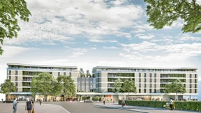 Ein Tegut und Wohnungen am Ufer