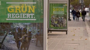 Wahlplakat-Satire gegen „Bündnis A49/ Die Grünen“