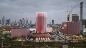 Hochhaus als riesiges Wasserfass