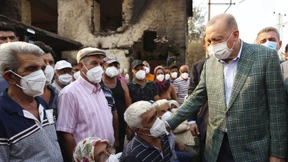 Als Präsident Erdogan ein Feuer löschen wollte