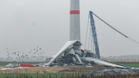 Windrad wegen Schwachstellen im Beton gesprengt