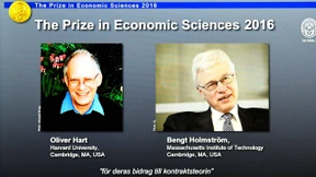 Wirtschaftsnobelpreis geht an Oliver Hart und Bengt Holmström