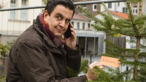 Ein Mann sucht einen Baum