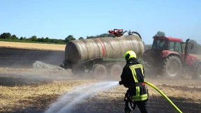 Großbrand auf Feld in Südhessen