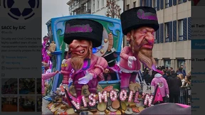 Belgische Karnevalisten zeigen Juden als Geldeintreiber