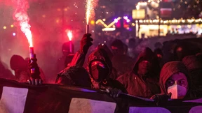 Linksautonome demonstrieren gegen Polizeigewalt