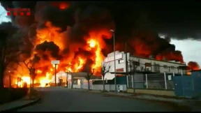 Großbrand in Industriemüllrecyclinganlage