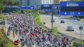 Fahrraddemo auf der A 5