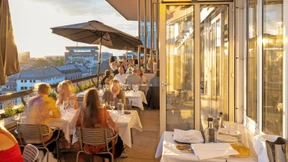 Zackenbarsch mit Skyline-Blick