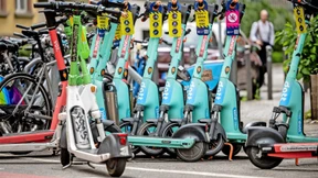 Jeder bunte Punkt auf der Karte ein E-Scooter