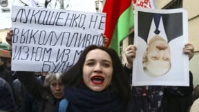„Schmarotzer" auf dem Marsch gegen Lukaschenka