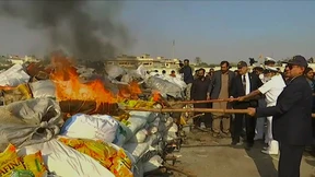 Drogenverbrennung in Pakistan