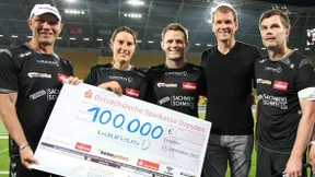 Ole Bischof, Fredi Bobic, Jens Lehmann, Birgit Prinz und Axel Schulz nehmen am Laureus Benefizspiel 2013 teil