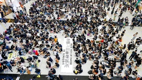 Demonstranten in Hongkong sorgen für Aufsehen