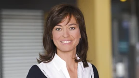 Die Hand der Moderatorin