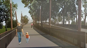 „Fechenheimer Fackeln“ auf dem Weg zum Main