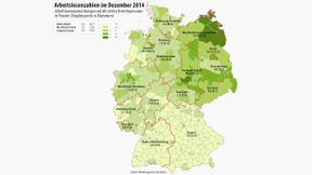 Geringste Arbeitslosigkeit seit der Wiedervereinigung