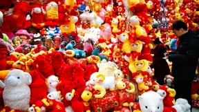 Ziege oder Schaf laden Chinesen zum Luftholen ein