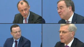 Merz, Röttgen und Laschet mit Spahn