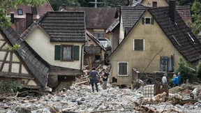 Verwüstungen durch Überschwemmungen in Braunsbach