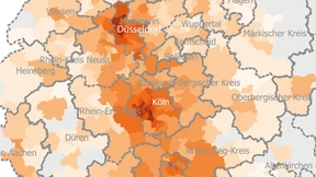 Kauf- und Mietpreise in der Region Köln/Düsseldorf